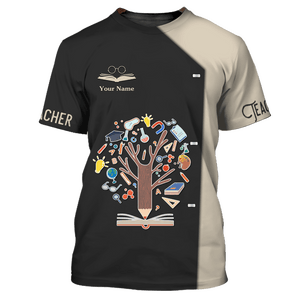 Camiseta personalizada con estampado integral para profesores: diseña un árbol del conocimiento