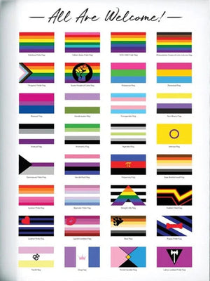 All Are Welcome Flags Of LGBTQIA All Pride Flags Poster, Canvas