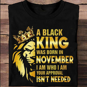 En noviembre nació un rey negro, camisetas de cumpleaños personalizadas