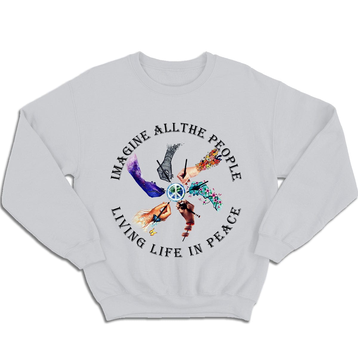 Camiseta hippie Imagina a toda la gente viviendo la vida en paz