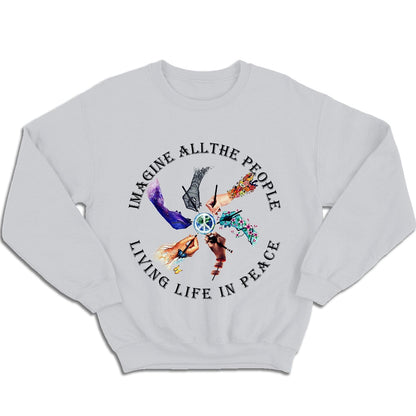 Camiseta hippie Imagina a toda la gente viviendo la vida en paz