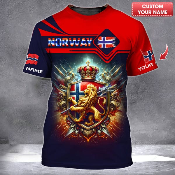 Custom Norway Shirt, Gift For Norway Lover, All Over Printed