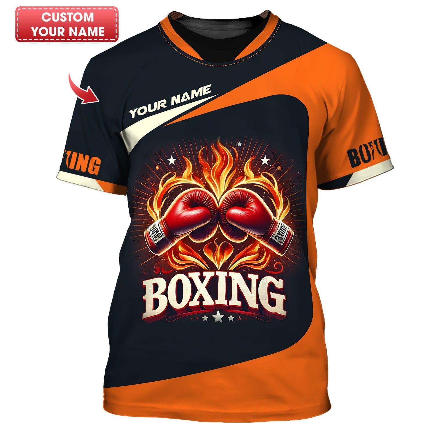 Boxing Heart Custom Name 3D Shirt Personalized Gift For Boxer Lovers, All Over Printed