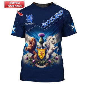 Custom Scotland Shirt, Gift For Scotland Lover, All Over Printed