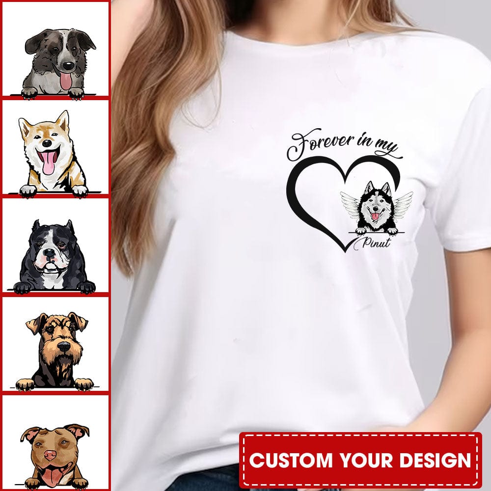 Camiseta personalizada para amantes de los perros: Por siempre en mi corazón