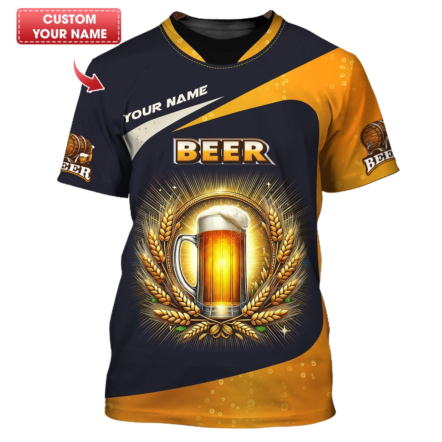 Beer Personalized Name 3D Shirt Custom Name Gift For Beer Lovers, All Over Printed