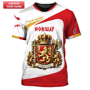 Custom Norway Shirt, Gift For Norway Lover, All Over Printed