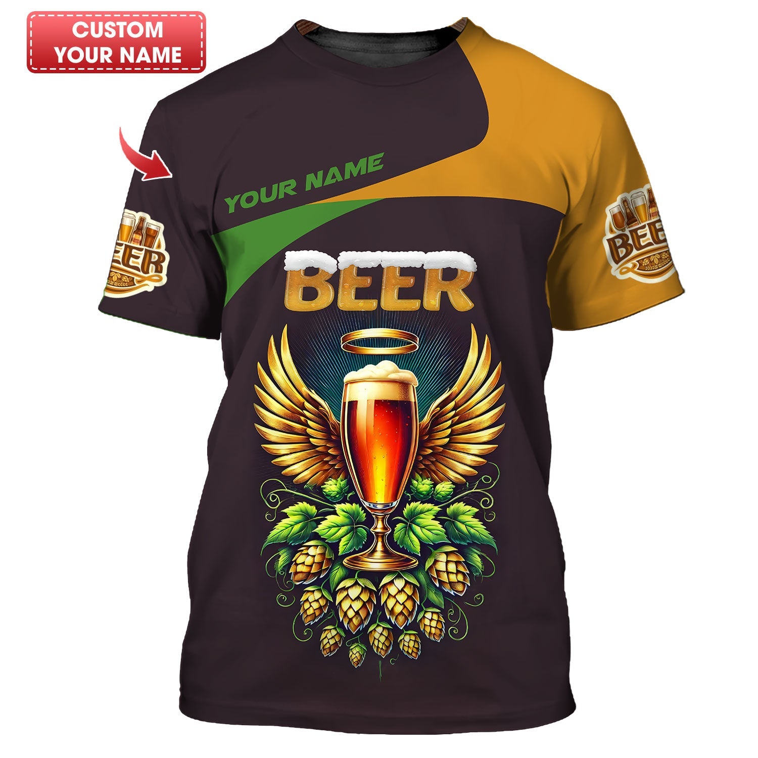 Beer Cup Personalized Name Shirt Custom Gift For Beer Lovers, All Over Printed