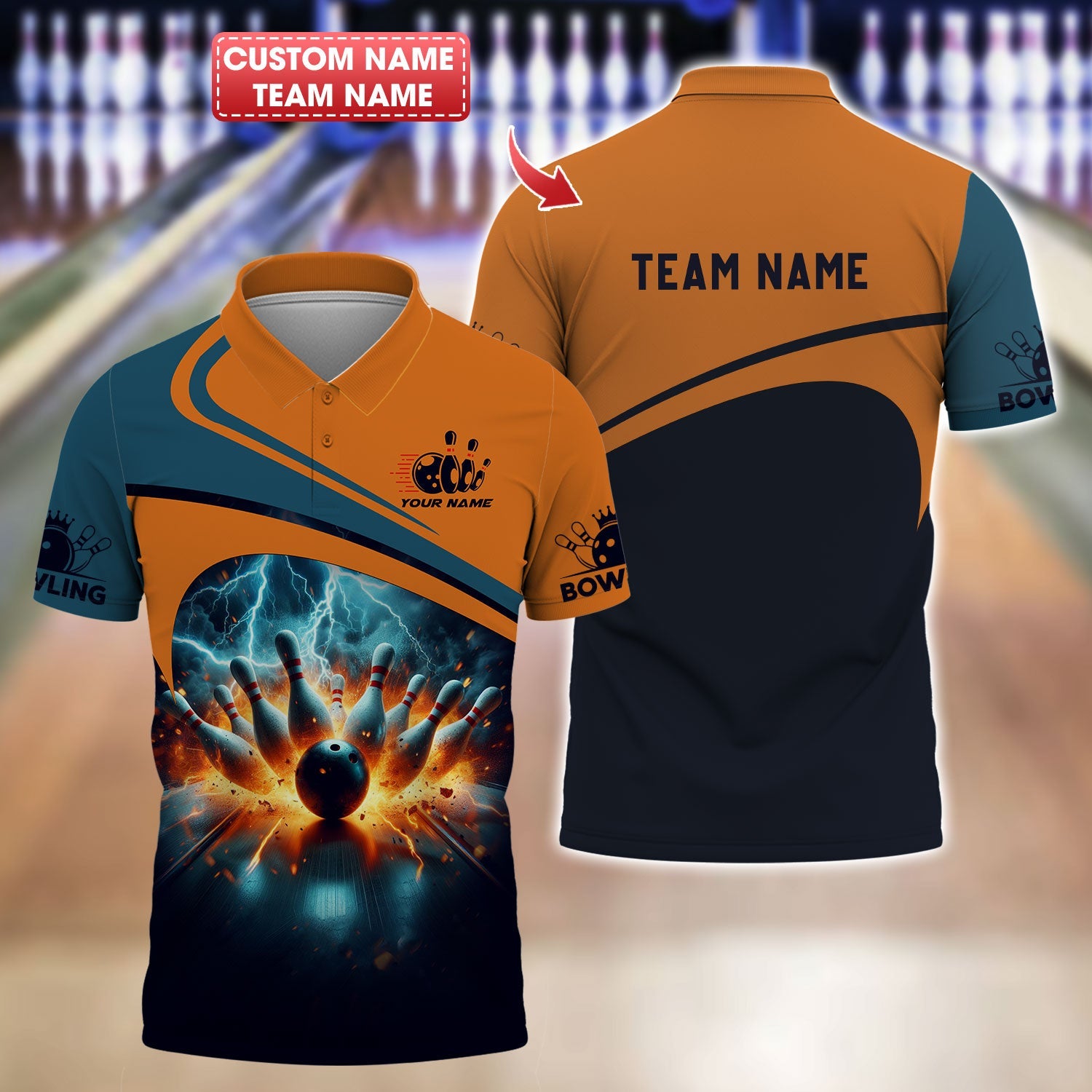 Personalized Bowling Team Shirt - Unleash Your Power, All Over Printed