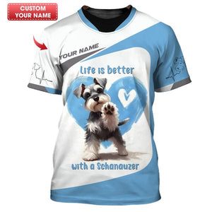 Custom Schnauzer Shirt, Gift For Schnauzer Lover, All Over Printed