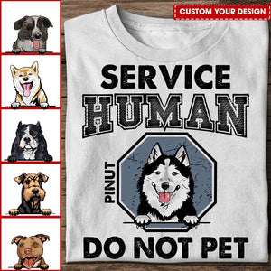 Camiseta personalizada para amantes de los perros: servicio humano, no mascotas