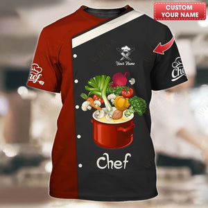 Camiseta de chef personalizada: gráficos de verduras de moda para aficionados a la cocina