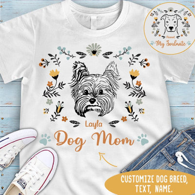 Personalized Dog Lover Shirt - Dog and Your Relationship in Flower Frame