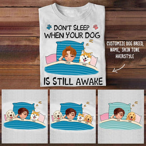 Camiseta personalizada para amantes de los perros: no duermas cuando tus perros aún estén despiertos