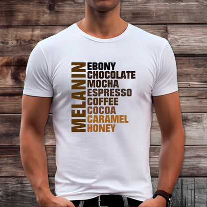 Camisas afroamericanas con melanina, camisa color ébano, chocolate, moca, café espresso, cacao, caramelo y miel