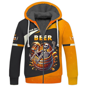 3D Full Print Beer Skull T-Shirts Personalized Name Gift For Beer Lovers, All Over Printed