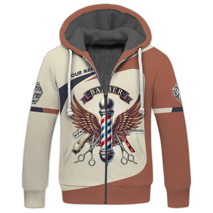 3D Full Print Barber Tools T-Shirts Personalized Name Gift For Barber Lovers, All Over Printed