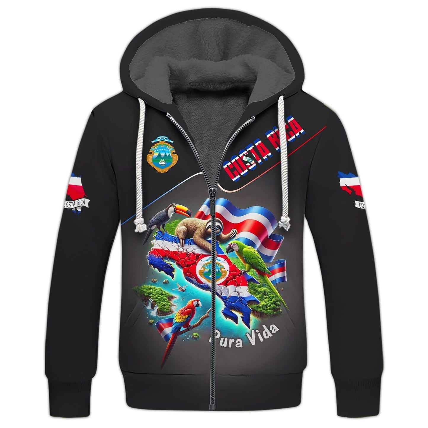 Pura Vida 3D Full Print Map Of Costa Rica Shirts, All Over Printed