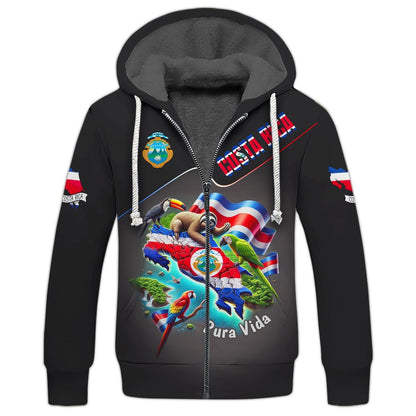 Pura Vida 3D Full Print Map Of Costa Rica Shirts, All Over Printed