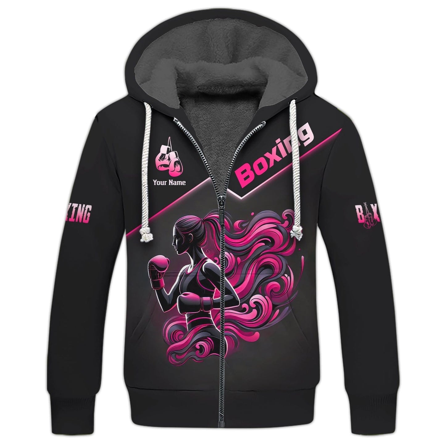 3D Full Print Boxing Girl Fight T-Shirts Personalized Name Gift For Boxing Lovers, All Over Printed