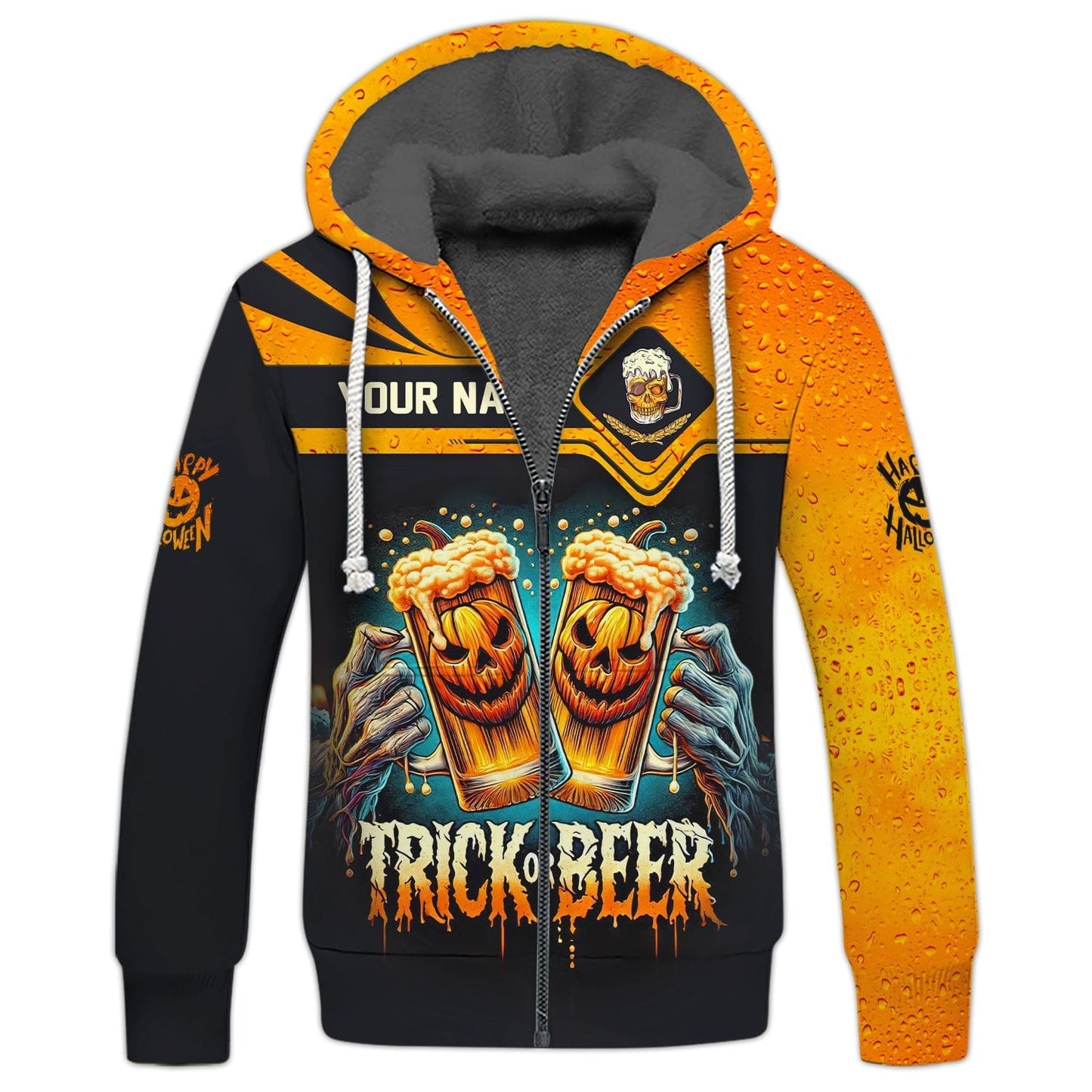 Trick Or Beer Custom T-Shirts Happy Halloween 3D Shirt Gift For Beer Lovers, All Over Printed