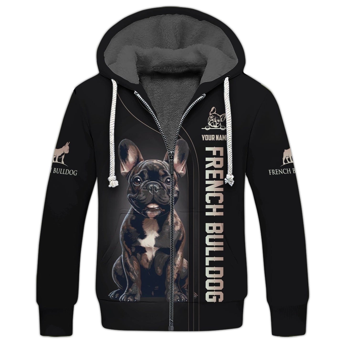 French Bulldog Custom Name 3D T-Shirt Gift For Dog Lovers, All Over Printed