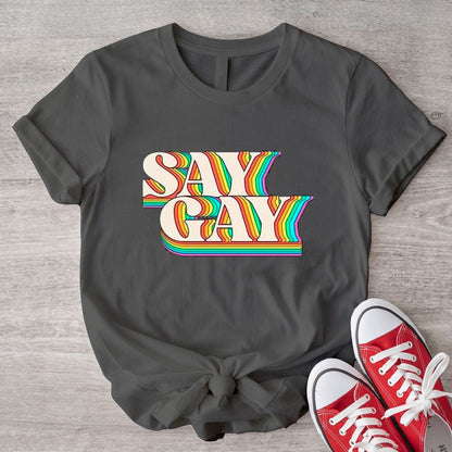 Camiseta LGBT con mensaje "Orgullo Gay"