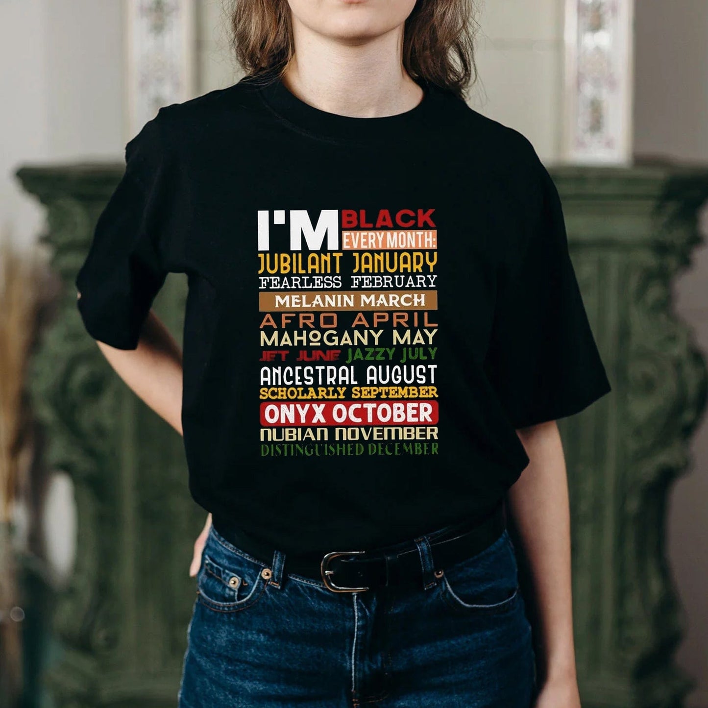 Soy negro todos los meses Camisetas afroamericanas