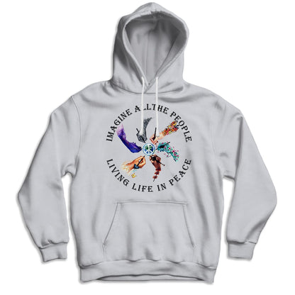 Camiseta hippie Imagina a toda la gente viviendo la vida en paz