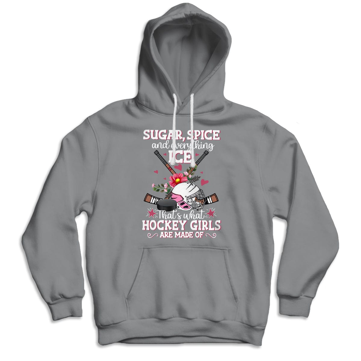 Sudadera con capucha de hockey juvenil Sugar Spice Everything Ice That's What Are Hockey Girl Made Of, camiseta de hockey sobre hielo