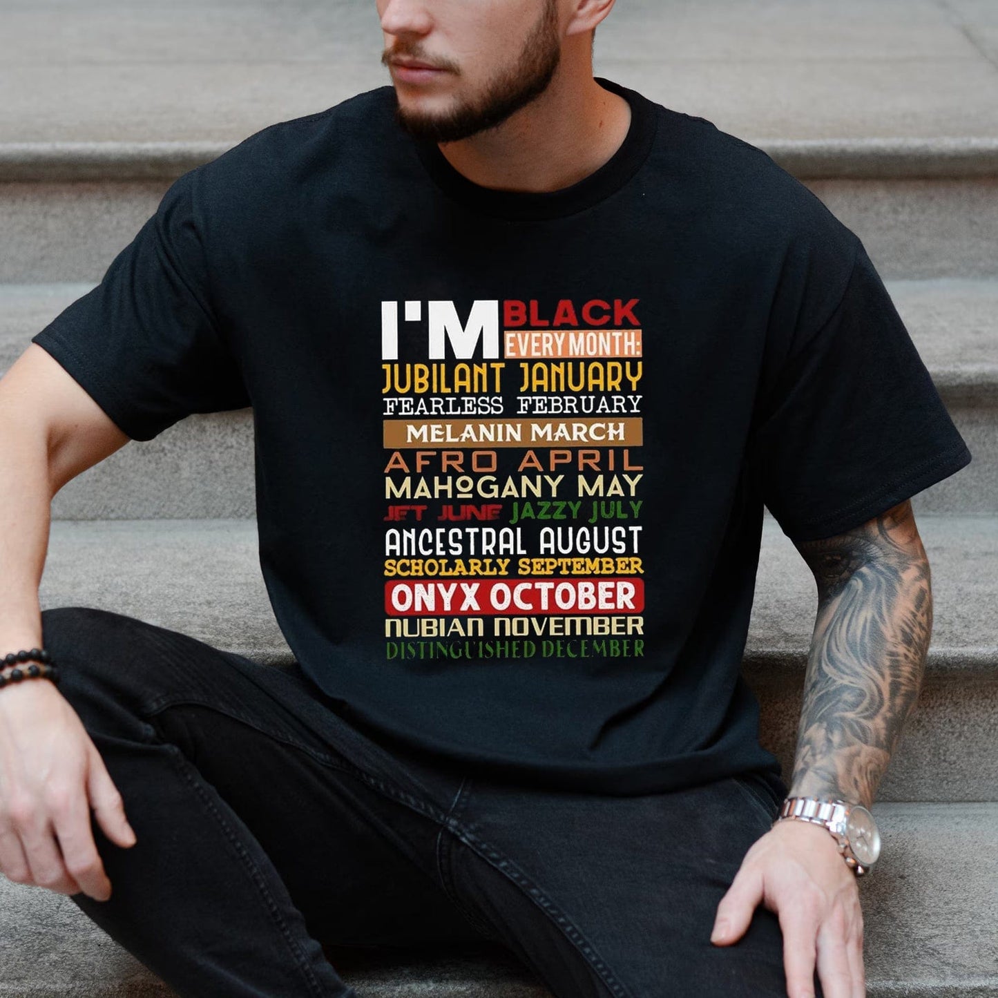 Soy negro todos los meses Camisetas afroamericanas