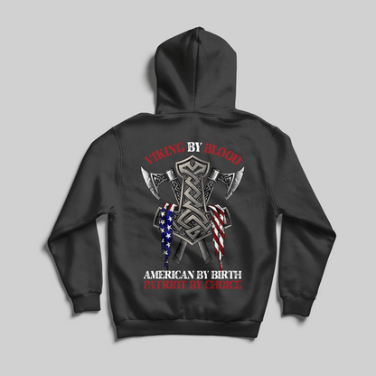 Patriotic Shirts For Men Viking By Blood, American By Birth, Patriot By Choice, Patriotic American Shirts