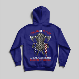 Patriotic Shirts For Men Viking By Blood, American By Birth, Patriot By Choice, Patriotic American Shirts