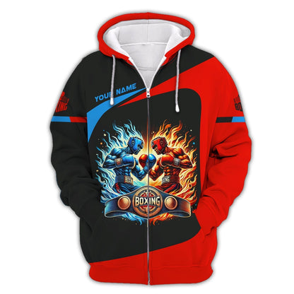 3D Full Print Boxing Fight T-Shirts Personalized Name Gift For Boxing Lovers, All Over Printed