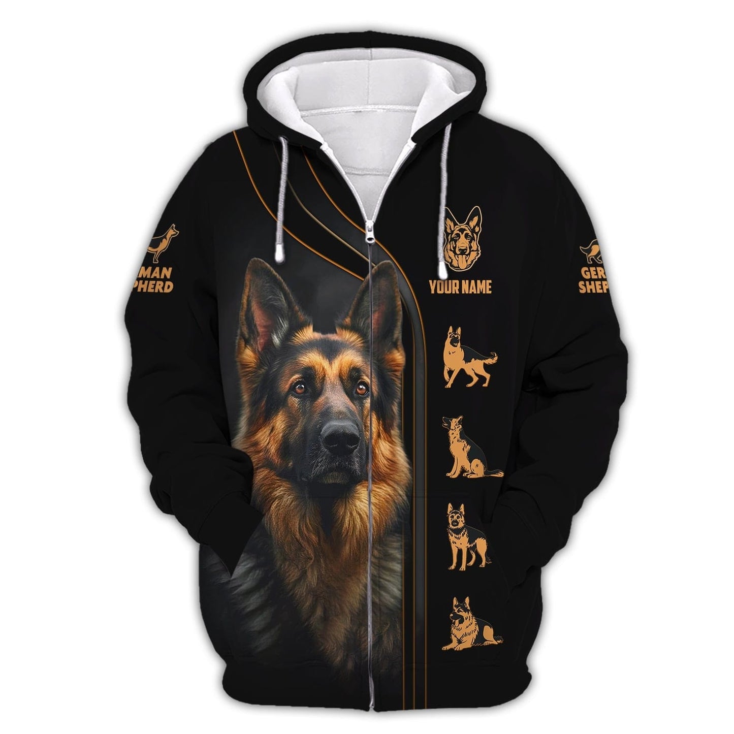 German Shepherd Custom Name Shirt Gift For Dog Lover, All Over Printed