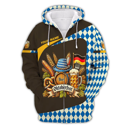 Oktoberfest Custom Name 3D Shirt Personalized Gift For Beer Lovers, All Over Printed