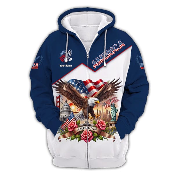 Personalized American T-Shirt, All Over Printed