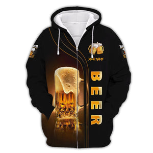 Love Beer 3D Custom Name Shirt Personalized Gift For Beer Lovers, All Over Printed