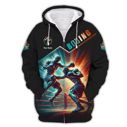 Fighting Boxing Custom Name 3D Shirt Personalized Gift For Boxer Lovers, All Over Printed
