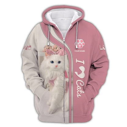 Personalized Cat Lover Shirt, All Over Printed