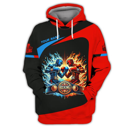 3D Full Print Boxing Fight T-Shirts Personalized Name Gift For Boxing Lovers, All Over Printed