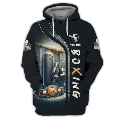 Boxing Personalized Name 3D Zipper Hoodie Custom Gift For Boxer Lovers, All Over Printed