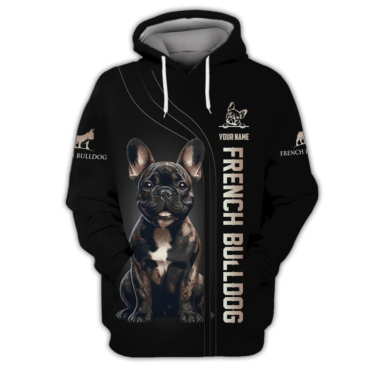 French Bulldog Custom Name 3D T-Shirt Gift For Dog Lovers, All Over Printed