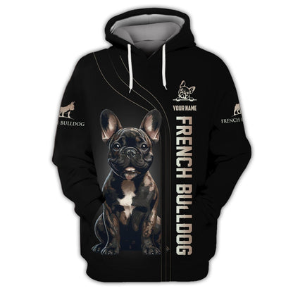 French Bulldog Custom Name 3D T-Shirt Gift For Dog Lovers, All Over Printed