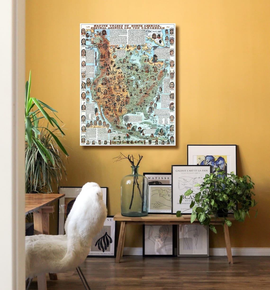 Map Of The Indian Tribes Of North America, Central America And The Caribbean Native American Poster, Canvas
