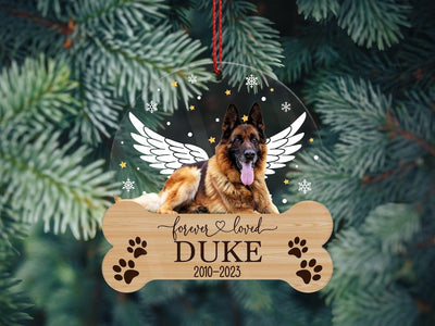 Personalized Dog Memorial Christmas Ornament, Forever Loved Dog Ornament
