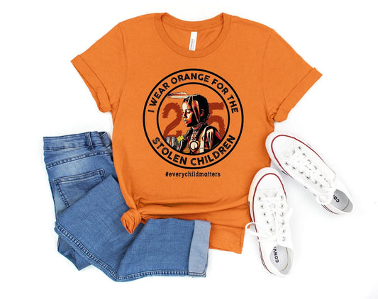 Llevo camiseta naranja por los niños robados, cada niño importa