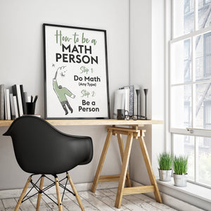 Cómo ser un experto en matemáticas: póster divertido para imprimir y decorar aulas de matemáticas para profesores de secundaria y preparatoria