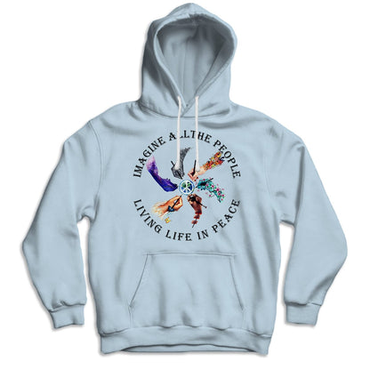 Camiseta hippie Imagina a toda la gente viviendo la vida en paz