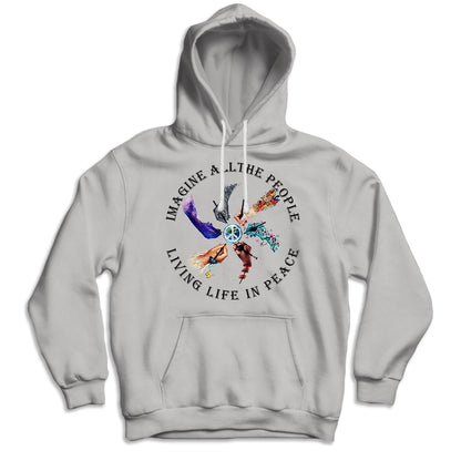 Camiseta hippie Imagina a toda la gente viviendo la vida en paz
